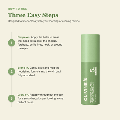 How to use the Olivine PDRN Green Collagen Volume Multi Balm in three easy steps