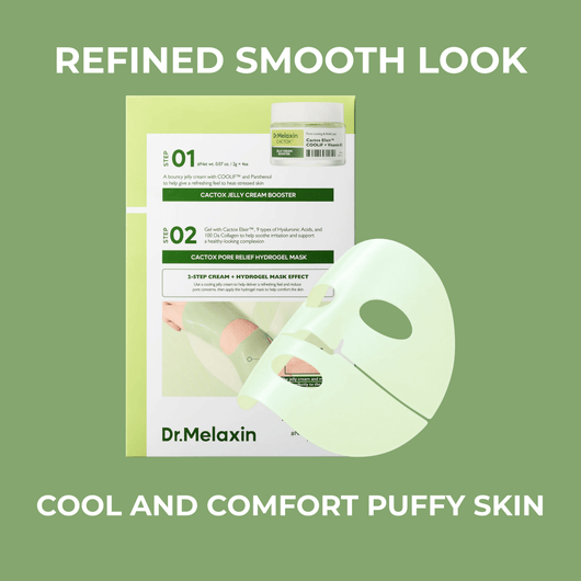 Cactox de puffing pore tox gel mask with hydrogel mask and jelly cream booster packaging