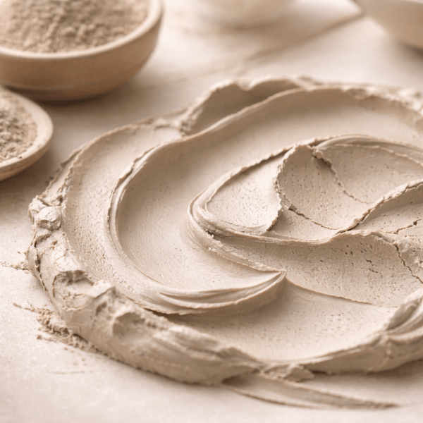 Natural clay minerals ingredient used in clay mask for cleansing pores and improving skin texture