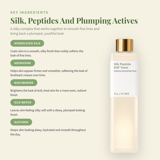 Silk Peptide EGF Toner, Smoothing Peptide Toner for Fine Lines — info-ingredients