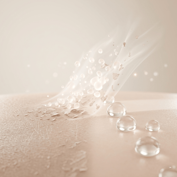 AHA exfoliating body cleanser gently removing dead skin for smoother clearer-looking skin