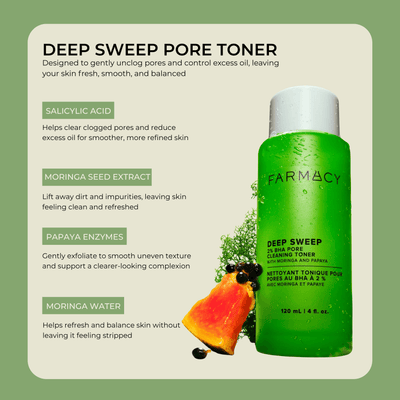 BHA toner key ingredients salicylic acid moringa papaya for pore cleansing and oil control