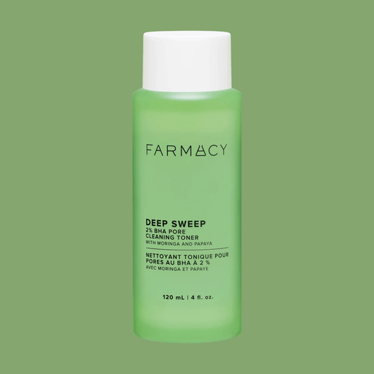 green bha toner bottle for pore cleansing and oil control