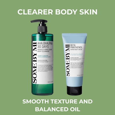 Body acne cleanser and repair body cream for smoother skin and balanced oil