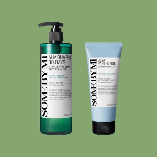 Body acne cleanser and hydrating body cream for smoother skin and balanced oil