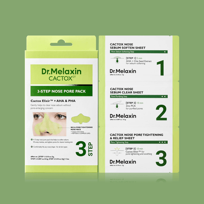 Olivine Beauty Cactox 3-Step Nose Pore Pack with AHA PHA and peptide complex for blackhead removal and pore care
