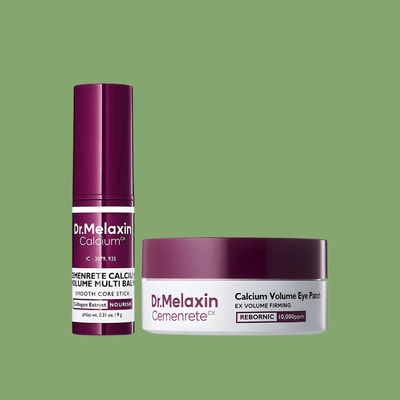 Olivine Beauty Calcium Volume Multi Balm and Calcium Volume Eye Patch skincare duo product packaging