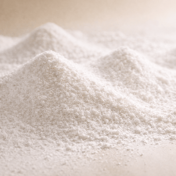Olivine Beauty Calcium Carbonate ingredient showing mineral powder used to support firmer smoother looking skin
