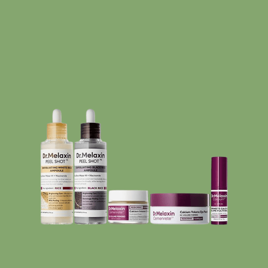 Olivine Beauty calcium skincare routine set including ampoule cream eye patch and balm