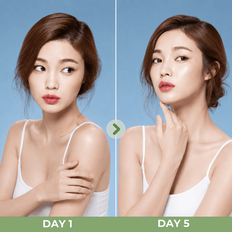 Olivine Beauty Chill It moisturizer before and after hydrated plump skin transformation image