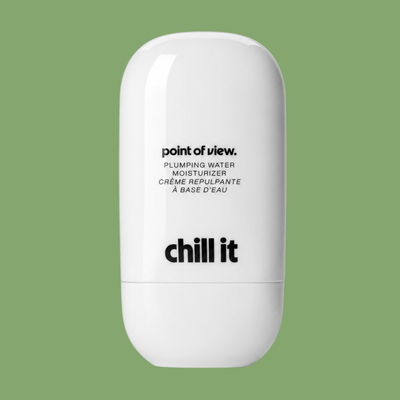 Olivine Beauty Chill It plumping water gel moisturizer product image on soft green background