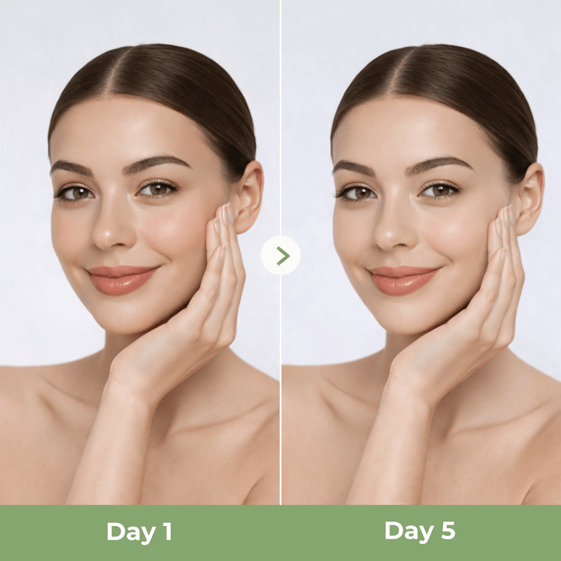 Before and after using cleansing balm showing clean smooth hydrated skin