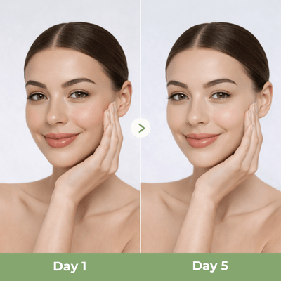Before and after using cleansing balm showing clean smooth hydrated skin