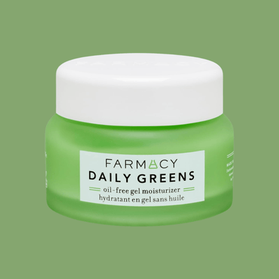 Daily greens oil-free gel moisturizer jar with lightweight hydrating formula