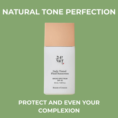 Olivine Beauty Daily Tinted Fluid Sunscreen bottle showing lightweight tinted mineral sunscreen for natural complexion