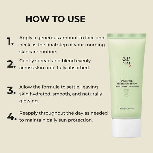 How to apply moisturizer sunscreen SPF 30 for daily hydration and protection