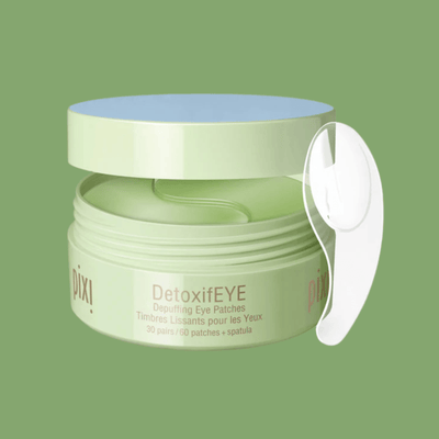 olivine beauty detoxifeye hydrogel eye patches jar with spatula