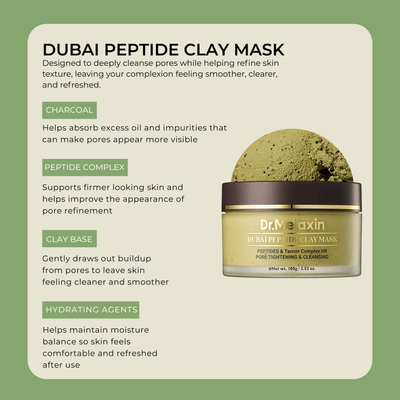 Olivine Beauty Dubai Peptide Clay Mask charcoal peptide complex clay mask skincare benefits