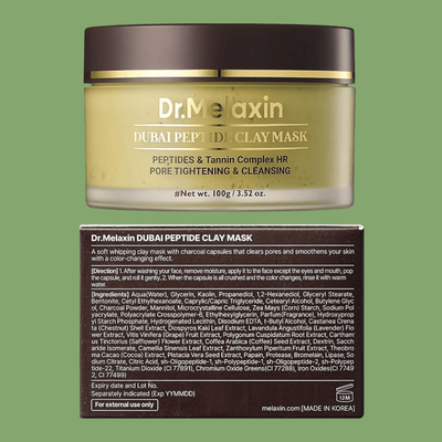 Olivine Beauty Dubai Peptide Clay Mask jar with peptides charcoal and clay ingredients