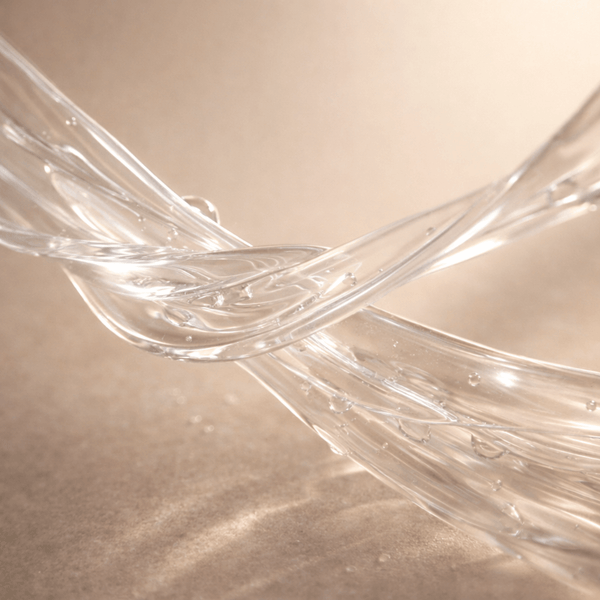 Olivine Beauty Elastin ingredient showing flexible gel texture supporting firmer more resilient looking skin