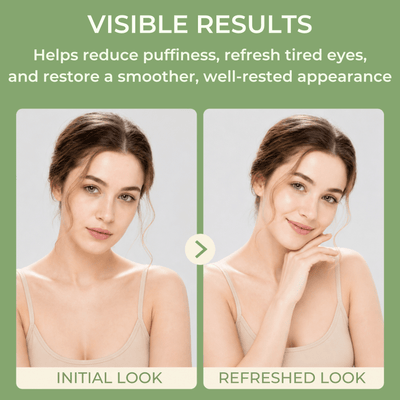 olivine beauty eye patches before and after showing refreshed smoother under eyes