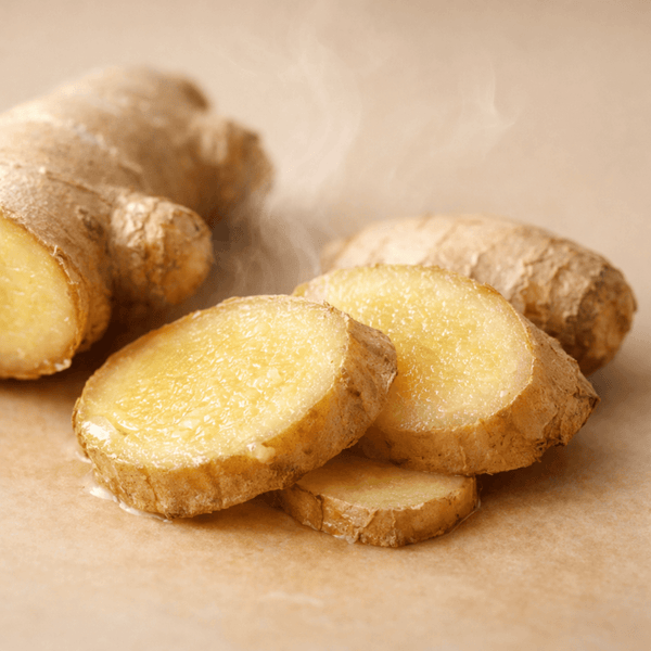 Olivine Beauty ginger extract ingredient showing natural root used for warming body support and circulation