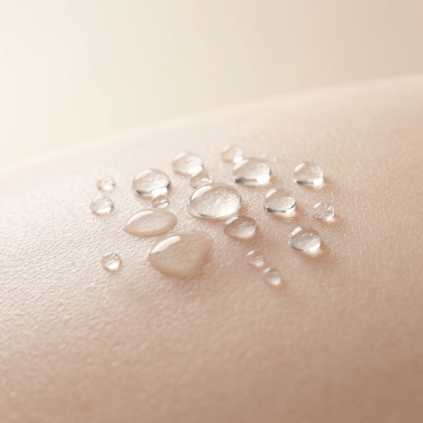 Clear droplets hydrating skin for a soft and smooth feel