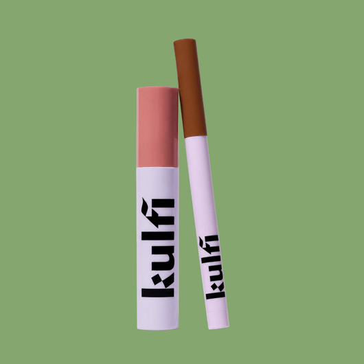 Olivine Beauty Kulfi Double Date Duo featuring a staining lip liner and glossy lip oil for lasting color and shine.