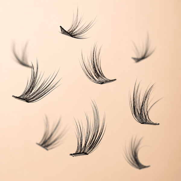 Soft wispy lightweight lash clusters with natural airy texture