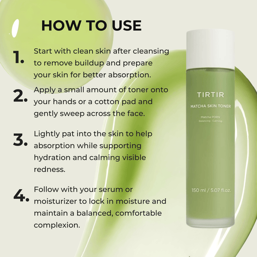 How to use olivine beauty matcha PDRN skin toner step by step