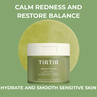 Olivine Beauty matcha toner pads designed to calm redness and hydrate sensitive skin for smoother and balanced appearance