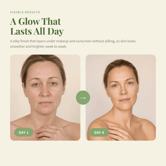Day 1 and Day 8 showing a smoother brighter looking glow