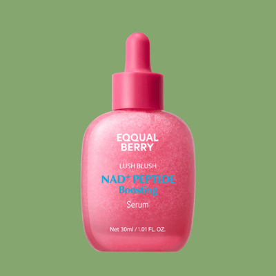Olivine Beauty NAD plus peptide boosting serum bottle with pink dropper packaging on clean background