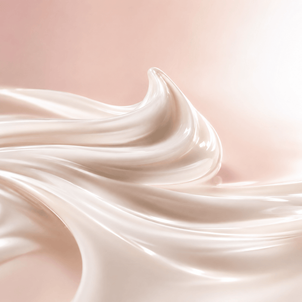 Silky luminous cream textures representing Niacinamide skincare benefits by Olivine Beauty.