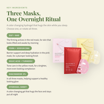 Key ingredients in the Olivine Beauty Overnight Glow Jelly Mask