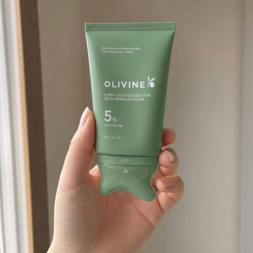 PDRN Collagen Gua Sha neck cream applicator close-up