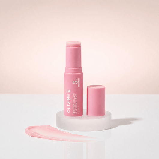 Creamy pink swatch of the Olivine Beauty PDRN Pink Collagen Volume Multi Balm