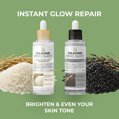 Olivine Beauty Peel Shot exfoliating ampoule duo for brighter and smoother skin appearance