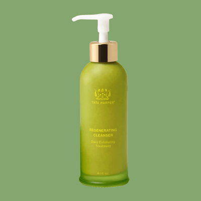 Olivine Beauty regenerating cleanser bottle with premium green packaging