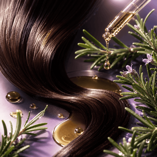 Olivine Beauty rosemary oil scalp nourishment visualization for healthier-looking hair and roots