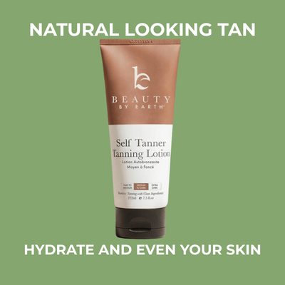 Self tanning lotion for natural looking tan with smooth and even skin finish