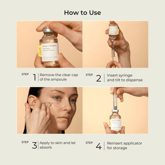 How to use Olivine Beauty Silk Lifting Peptide Ampoule step by step skincare application guide