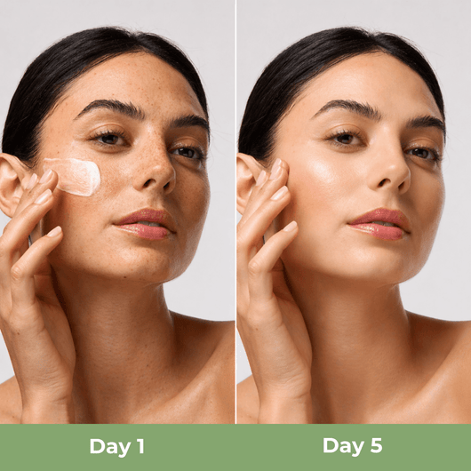 Close up skin transformation showing improved hydration and smoother texture
