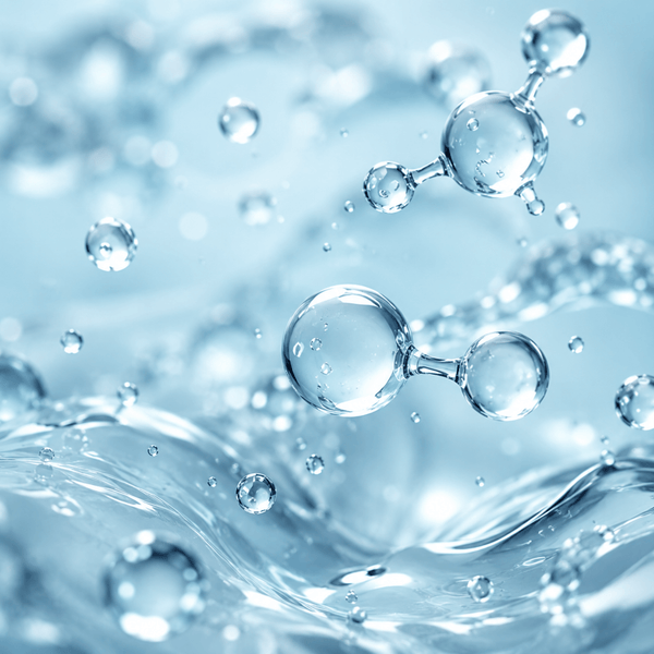 Olivine Beauty sodium hyaluronate ingredient visualization highlighting skin hydration and smooth-looking skin.