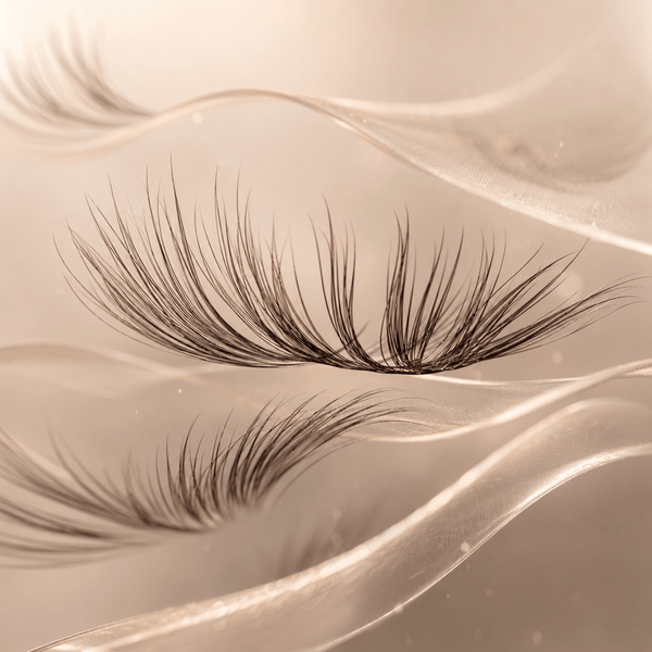 Soft wispy lash fibers with airy lightweight natural volume appearance