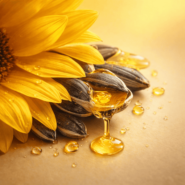 Sunflower seed oil helping dissolve makeup while keeping skin soft and hydrated