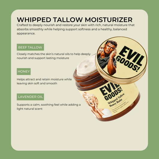 whipped tallow moisturizer with beef tallow honey and lavender oil benefits