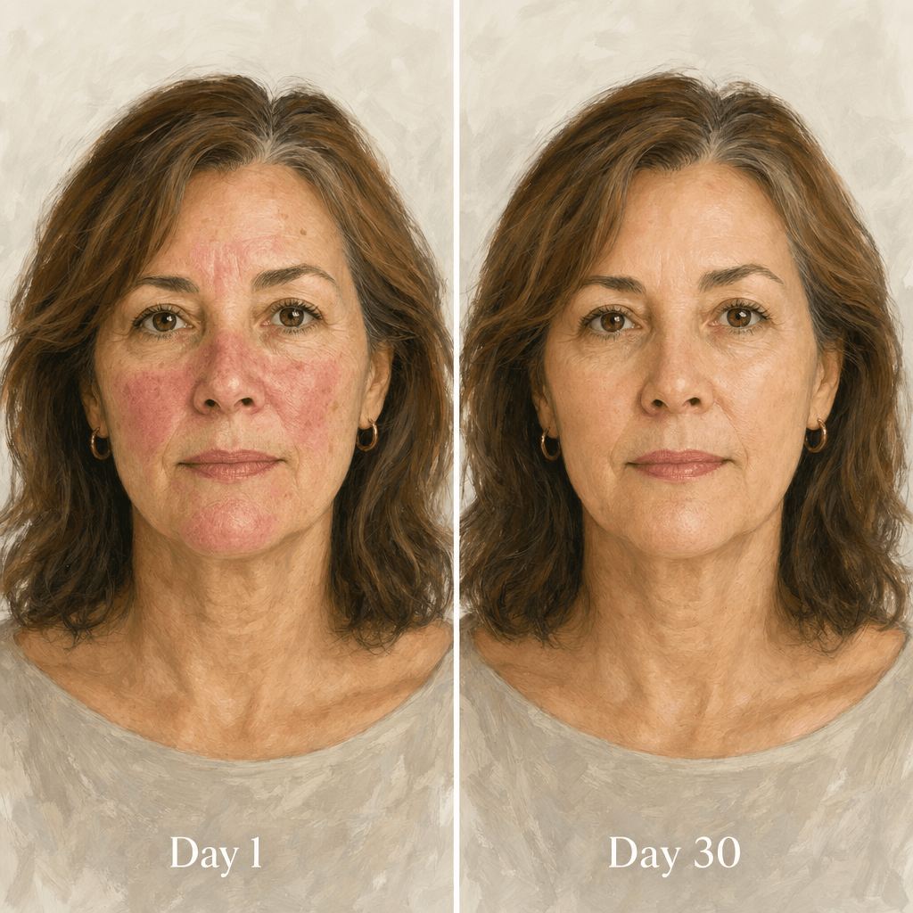 4. It covers my redness and dark marks without the cake