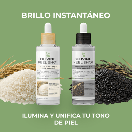 Olivine Beauty two peel shot bottles together
