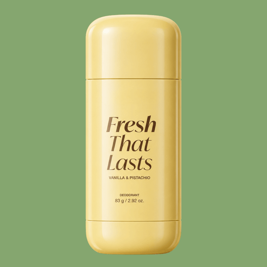 Premium gold deodorant stick with Vanilla and Pistachio scent